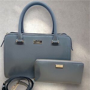 kate spade Lise Bixby Place Tote/Crossbody & matching wallet - hare gray